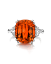 SLAETS Jewellery One-of-a-kind Trilogy Ring Orange Mandarin Garnet with Two Diamonds, 18Kt White Gold  (horloges)